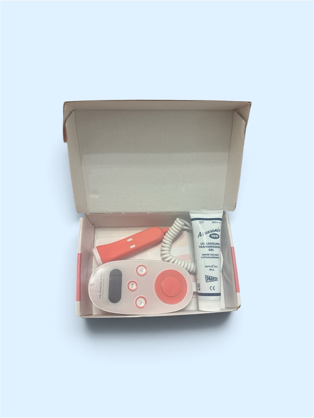 Portable Pink/Coral Ultrasound Doppler Fetal Heartbeat Monitor